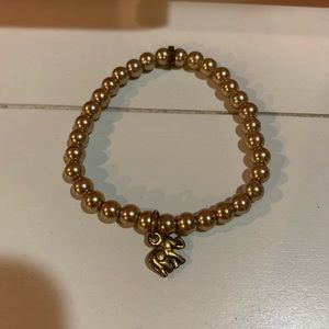 Pearl bracelet with elephant lucky charm